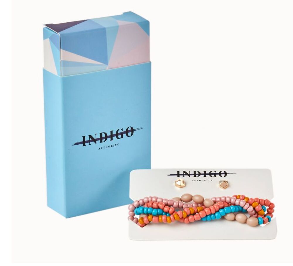Indigo Authority Monarch Pastel Bracelet + Earring Set NEW